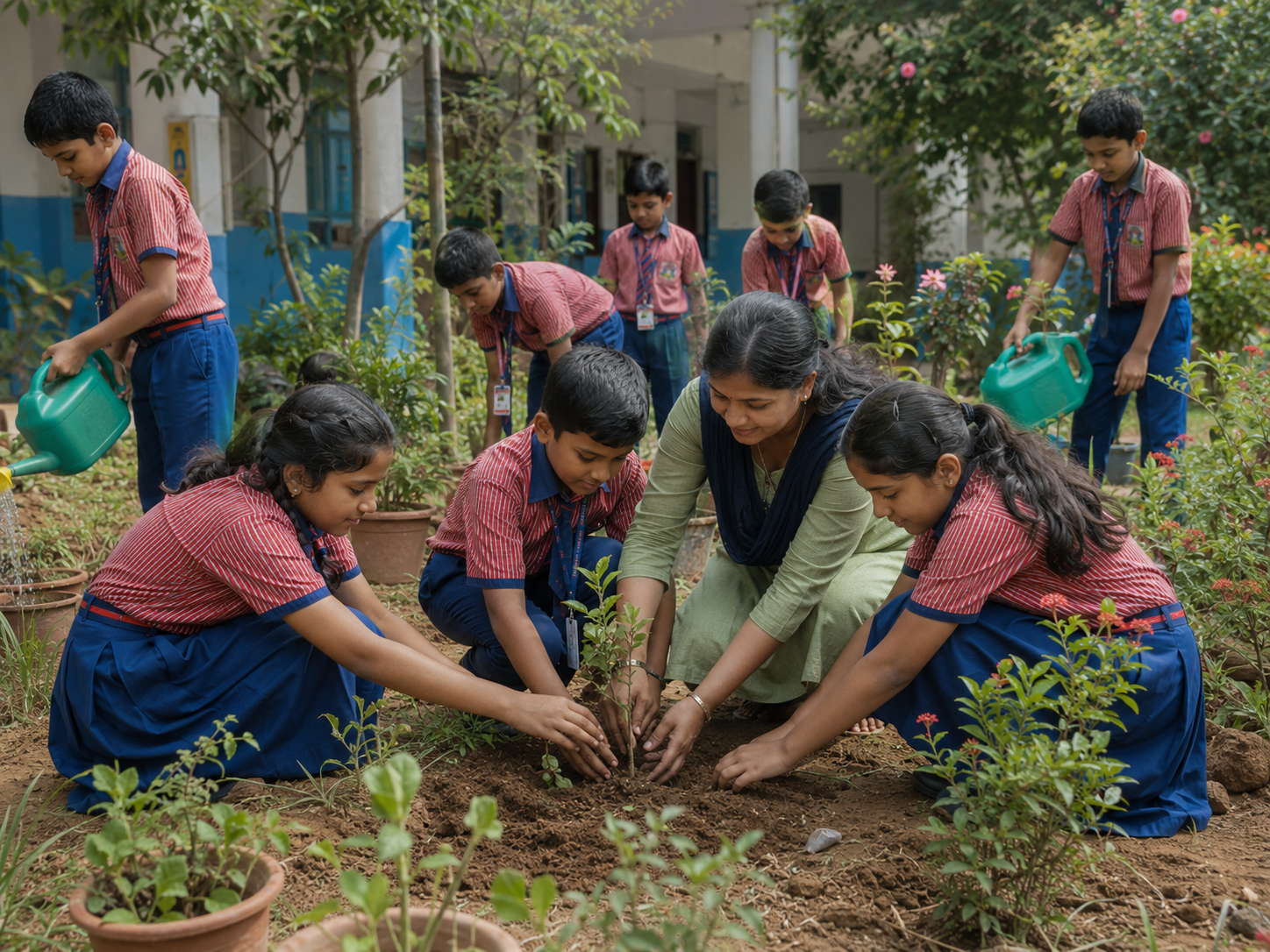Students caring for the school garden &mdash; VISION Z ACADEMY